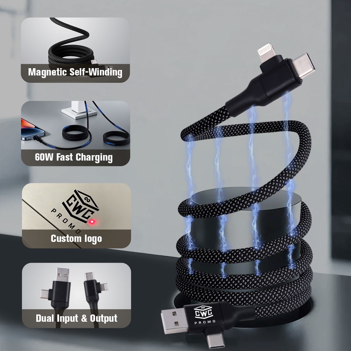 braided nylon charging cable for smart devices