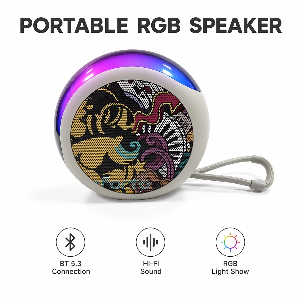 portable round bluetooth speaker